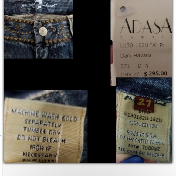 NWT 7 for all mankind studded dark Havana jeans - Picture 4 of 5